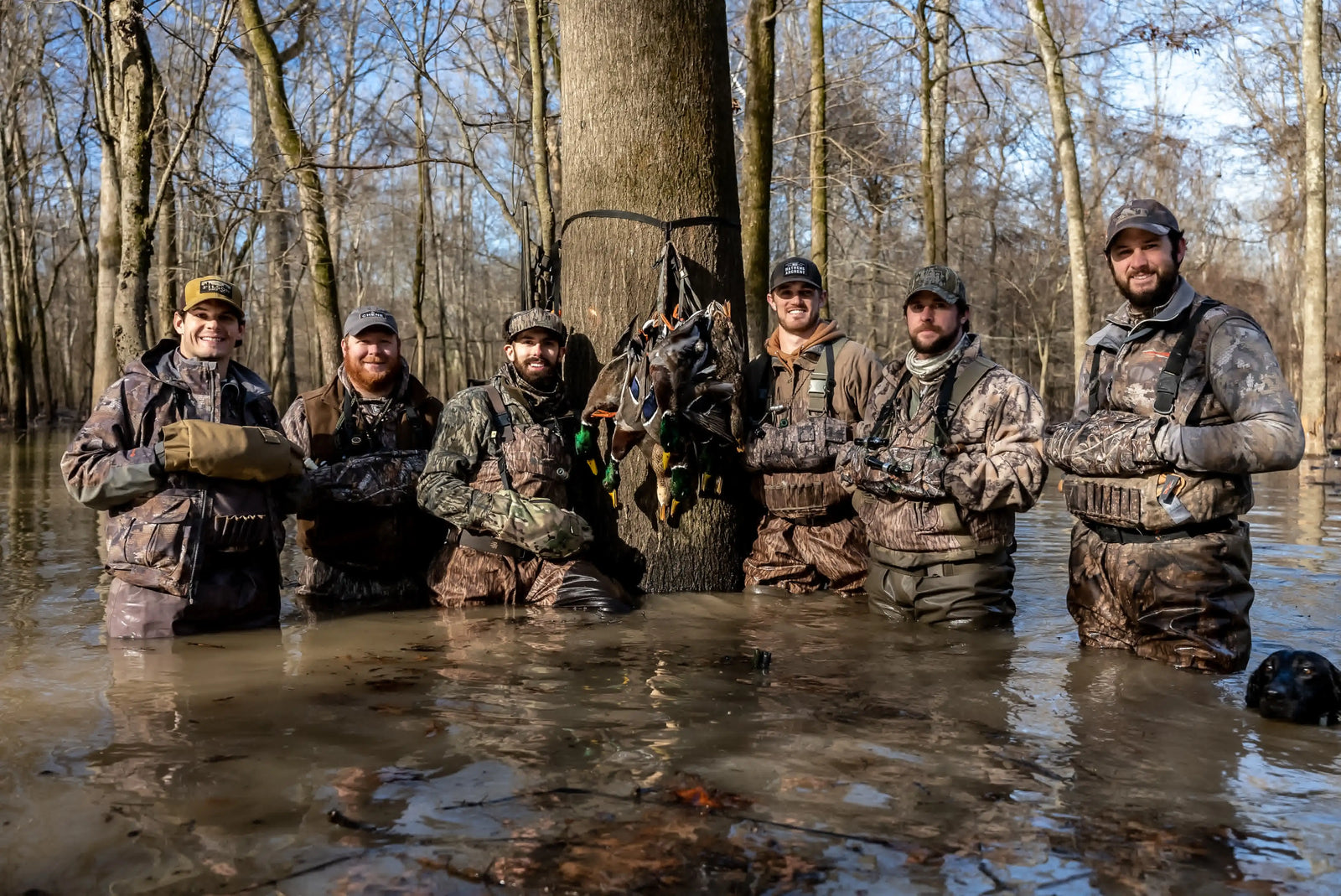 Athletes celebrating on the field